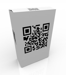 QR Product Code on Box for Scanning Barcode
