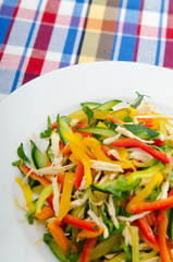 Delicious salad in the plate