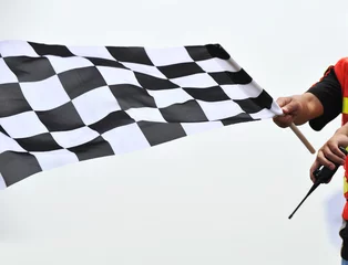 Fotobehang checkered racing flag © xy