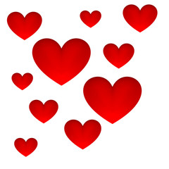red hearts