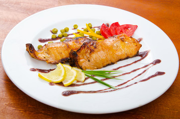 Fried fish in the plate