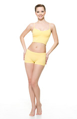 Happy young woman  with perfect beautiful body