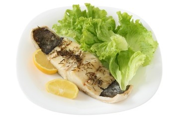 boiled codfish with salad