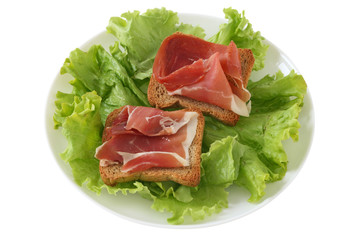 toasts with prosciutto
