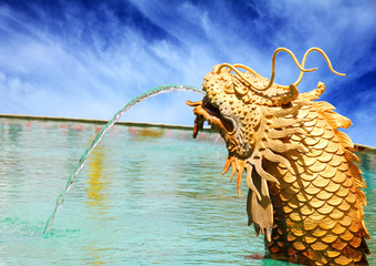 The Dragon being spray water.