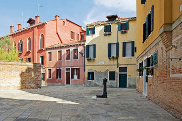 Typical street of Venice, Italy.