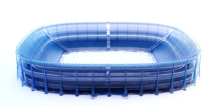 stadio cristallo modello 3d plastico