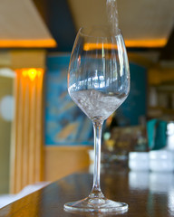 Water Poured into A Glass