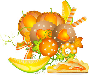 halloween illustration, vector of pastry