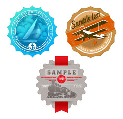 Vector vintage labels with retro transport © sergo77