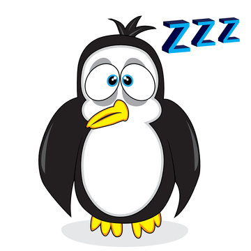 cute sleepy looking penguin