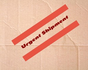 Stamp on object delivery  confirming its express delivery