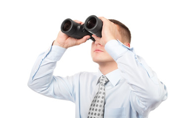 Businessman with binoculars