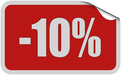 Sticker rot eckig curl oben -10%