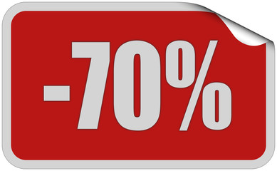 Sticker rot eckig curl oben -70 PROZENT