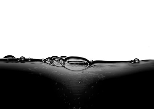Black water wave on a white background