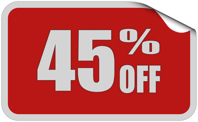 Sticker rot eckig curl oben 45 PERCENT OFF