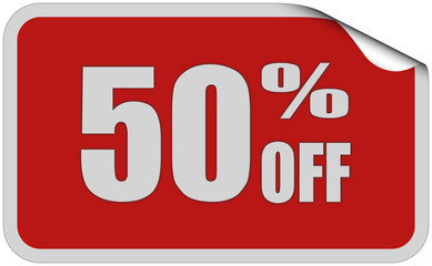 Sticker rot eckig curl oben 50 PERCENT OFF