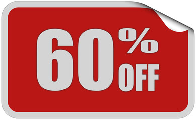 Sticker rot eckig curl oben 60 PERCENT OFF