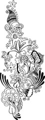 Vector Beautiful Floral Pattern Tattoo
