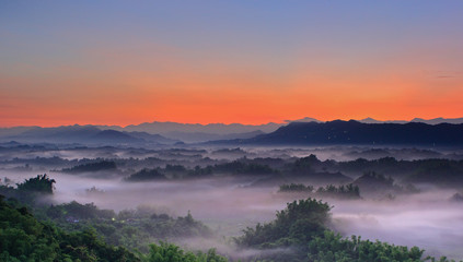 Beautiful cloud sea and sunset