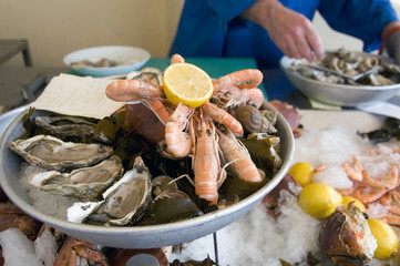 海の幸の盛り合わせ