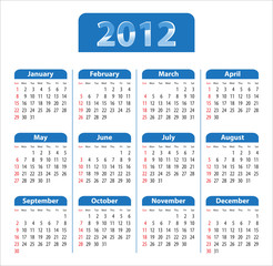 Calendar for 2012