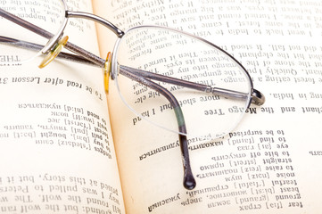 Book and glasses