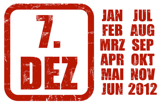 Grunge Stempel rot KALENDER 7.