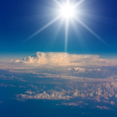 Fototapeta na wymiar View from a Plane Rays of Heavens