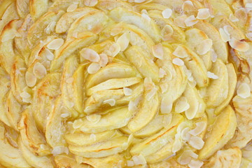 tarte pommes,amande effilées