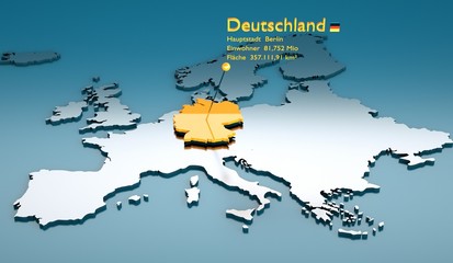 3d Karte Europa - Deutschland
