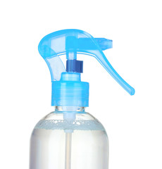 transparent detergent bottle isolated on white