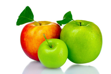Fresh ripe apples isolated on white