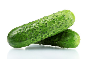 Cucumbers isolated on white