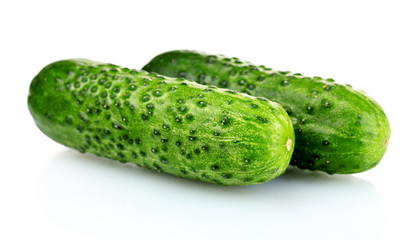 Cucumbers isolated on white