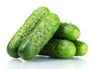 Cucumbers isolated on white