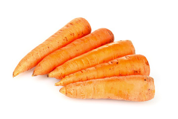 Fresh carrots isolated on white