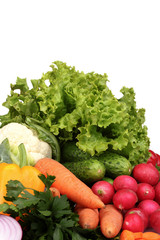 Fresh vegetables isolated on white