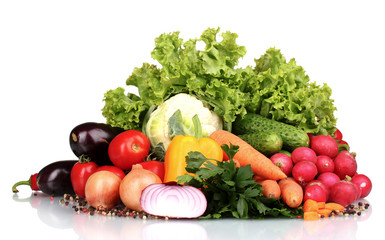 Fresh vegetables isolated on white