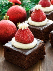 Santa hat brownies