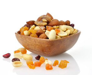 mixed dried fruit, nuts and seeds