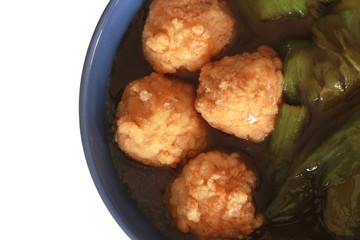 isolated shrimp balls in a bowl