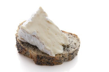 Tartine de pain au pavot et camembert