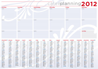 base calendario e agenda 2012 in inglese