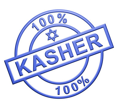 "100% Kasher" Cachet (bleu)