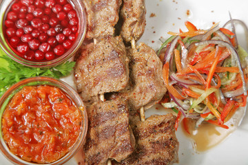 grilled meat with cranberry