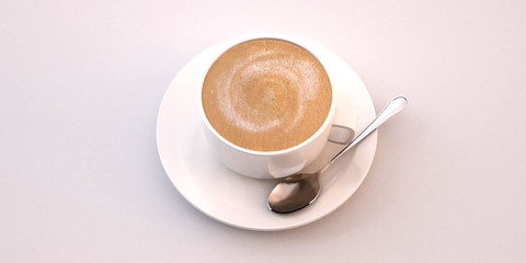 Close-up view cappuccino cup tazza bar