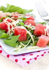 Melonen mit Rukola