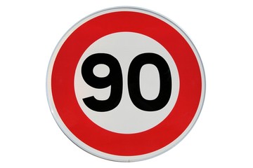 Panneau de limitation de vitesse à 90 km/h